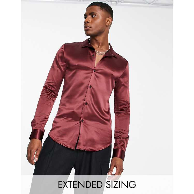 open lace back dress Men's LS Satin Fashion Shirt | Still of The Night Red Rock Roll N Soul main image 0