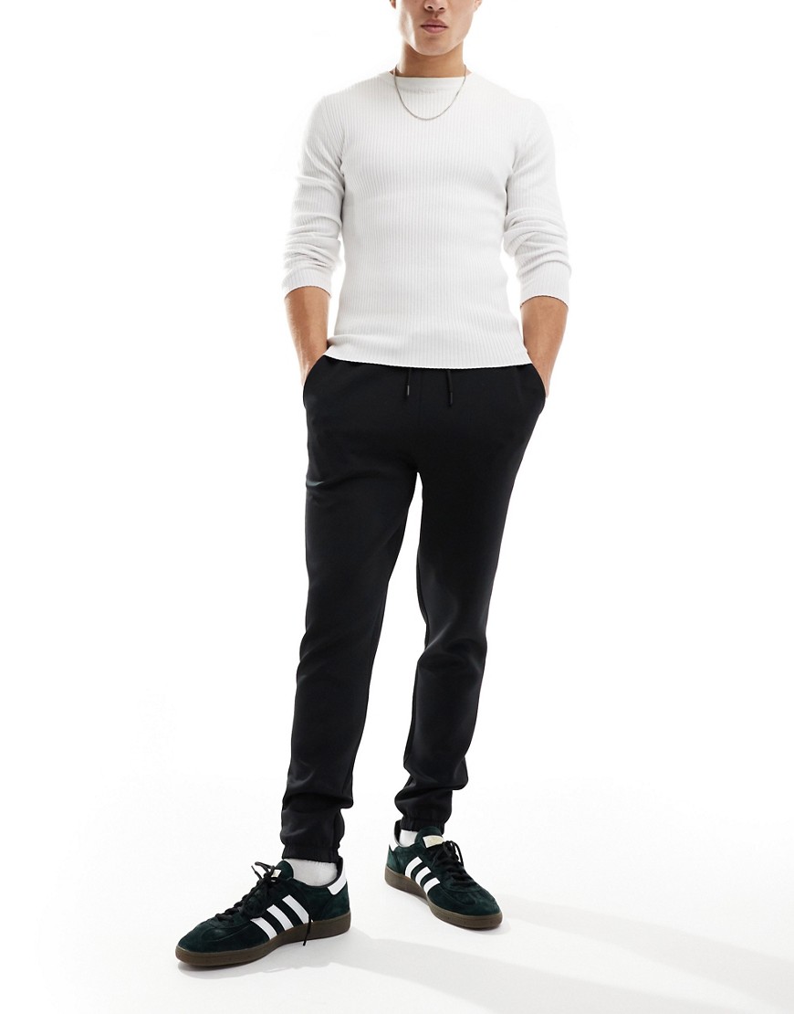 Asos Design Skinny Scuba Sweatpants In Black