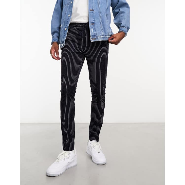 Pinstripe smart deals jogger trousers