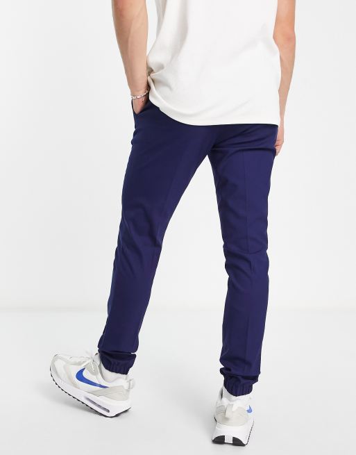 ASOS DESIGN skinny smart joggers in navy ASOS