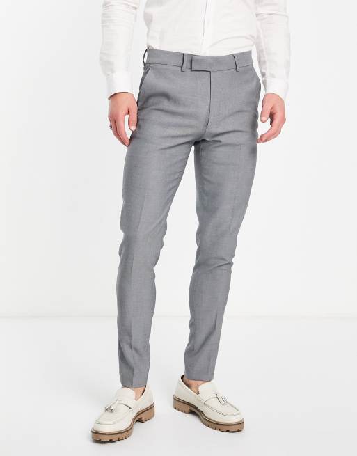 ASOS DESIGN masculine suit pants with elastic waist in charcoal