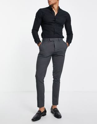 ASOS DESIGN skinny smart pants in charcoal