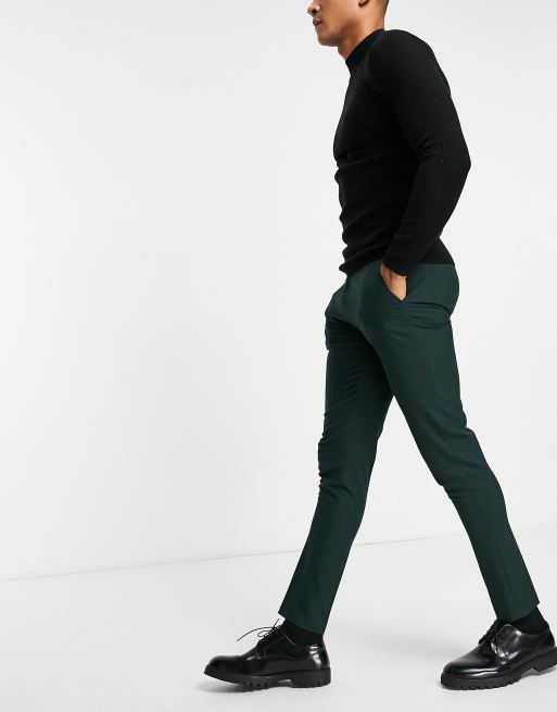 ASOS DESIGN skinny smart pants in forest green, 4 of 4