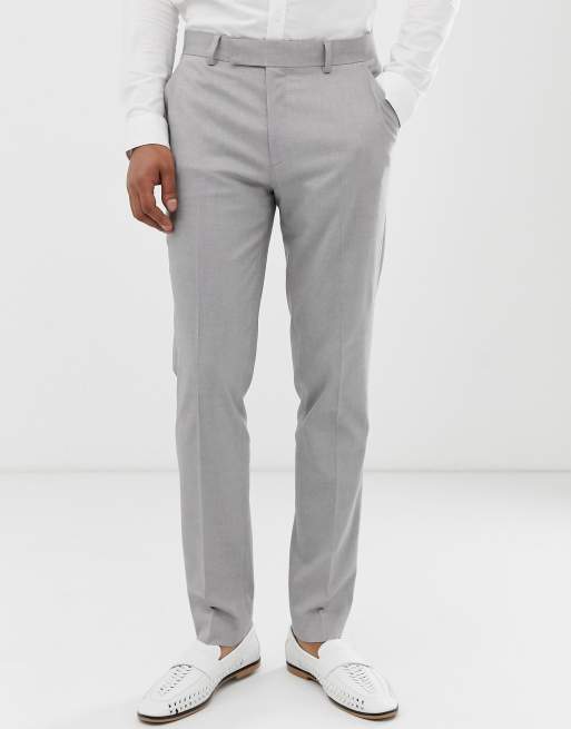 ASOS DESIGN skinny smart pants in gray pv oxford | ASOS