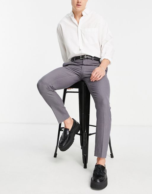 ASOS DESIGN skinny smart pants in gray