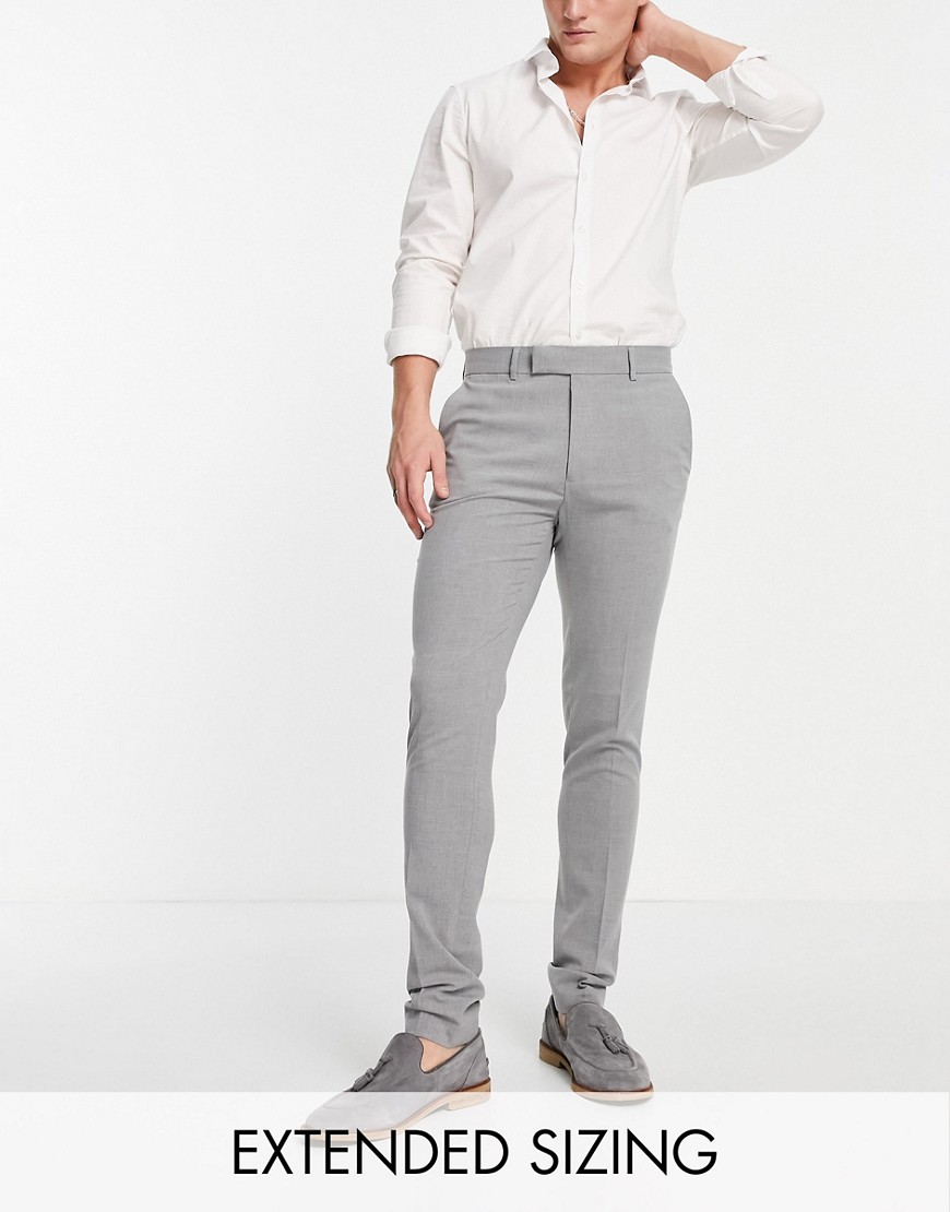 Shop Asos Design Skinny Smart Pants In Gray-grey