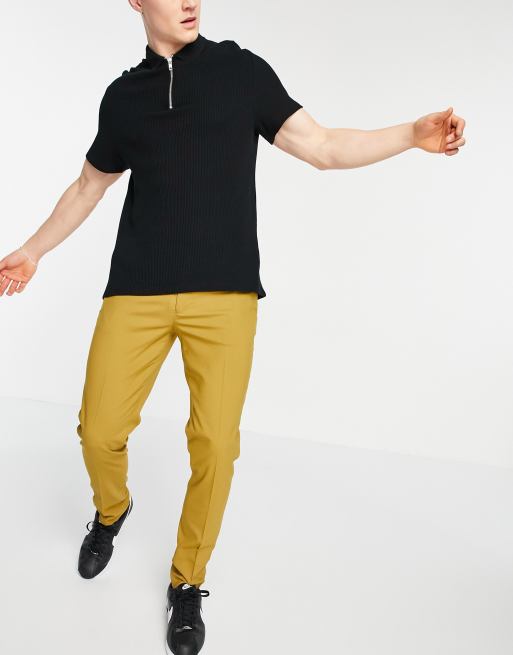 ASOS DESIGN skinny smart pants in light camel