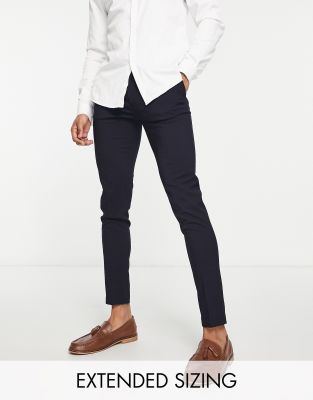 Asos Design Skinny Smart Pants In Navy