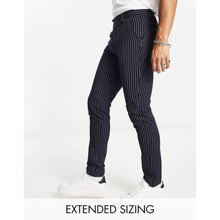 Mens skinny cheap striped trousers