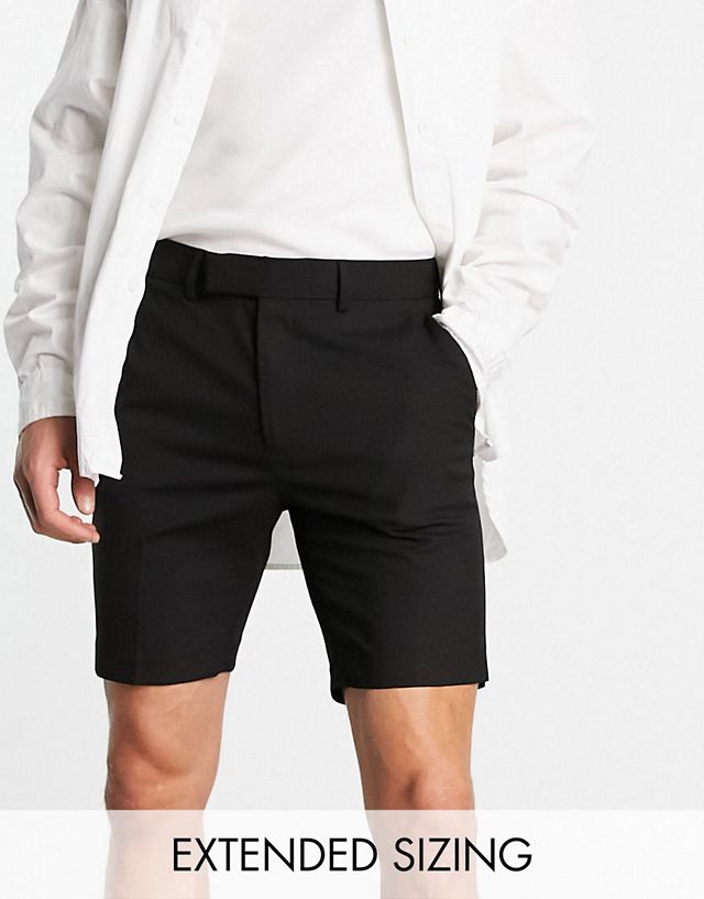 ASOS DESIGN skinny smart shorts in black