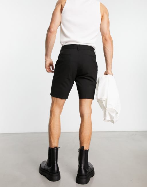 ASOS DESIGN smart slim shorts in black