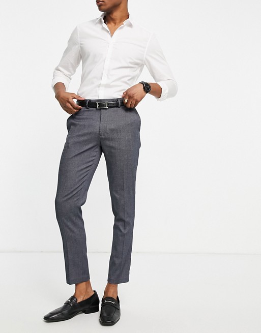 ASOS DESIGN skinny smart trouser in navy texture