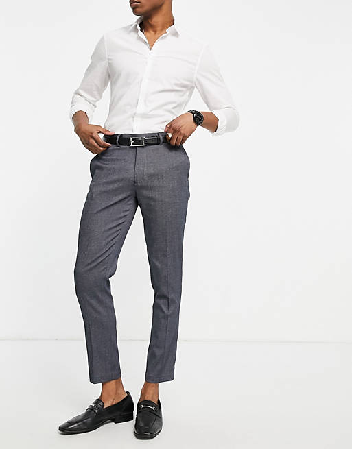 Suits skinny smart trouser in navy texture 