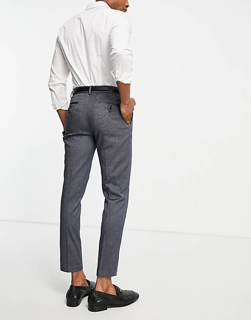 Suits skinny smart trouser in navy texture 