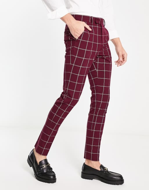 Smart mens pants on sale checkered