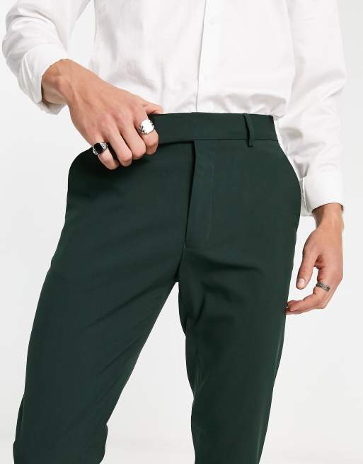 ASOS Super Skinny Fit Smart Cropped Trousers In Mint in Green for Men