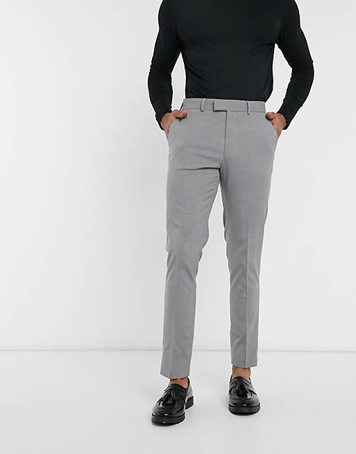 ASOS DESIGN skinny smart trousers in grey
