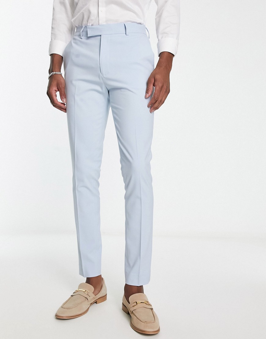 ASOS DESIGN skinny smart trousers in pastel blue