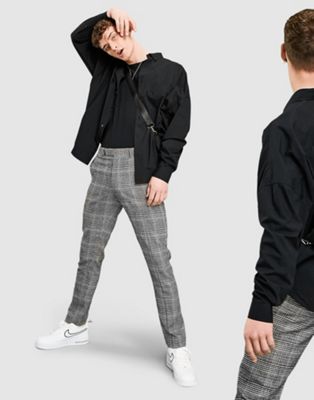 ASOS DESIGN skinny smart trousers in prince of wales check