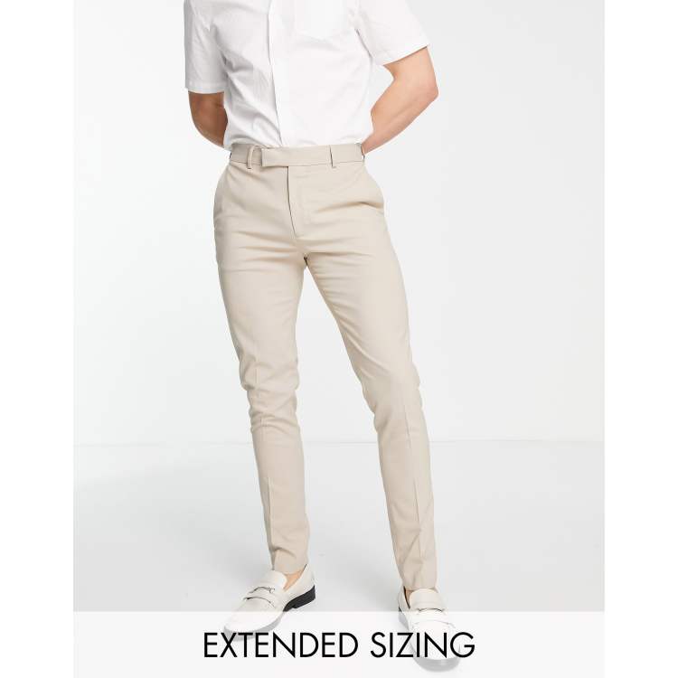 ASOS Skinny Smart Cropped Trousers In Cotton Sateen in White for