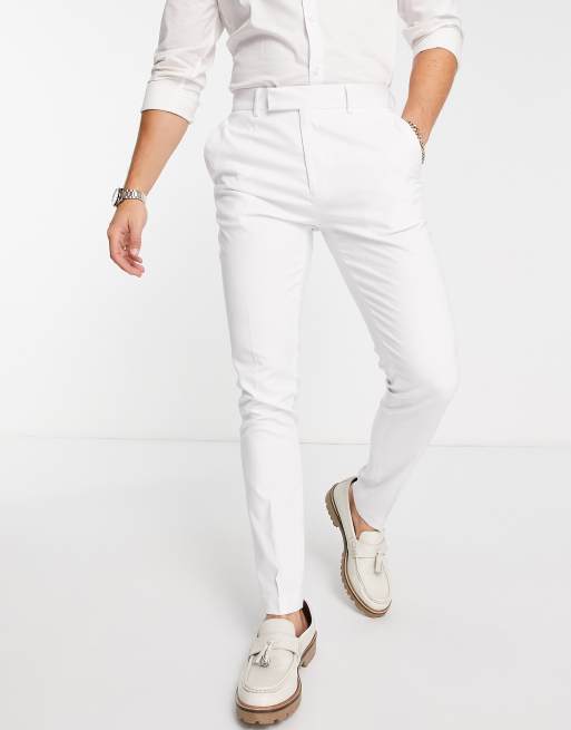 ASOS DESIGN skinny smart trousers in white