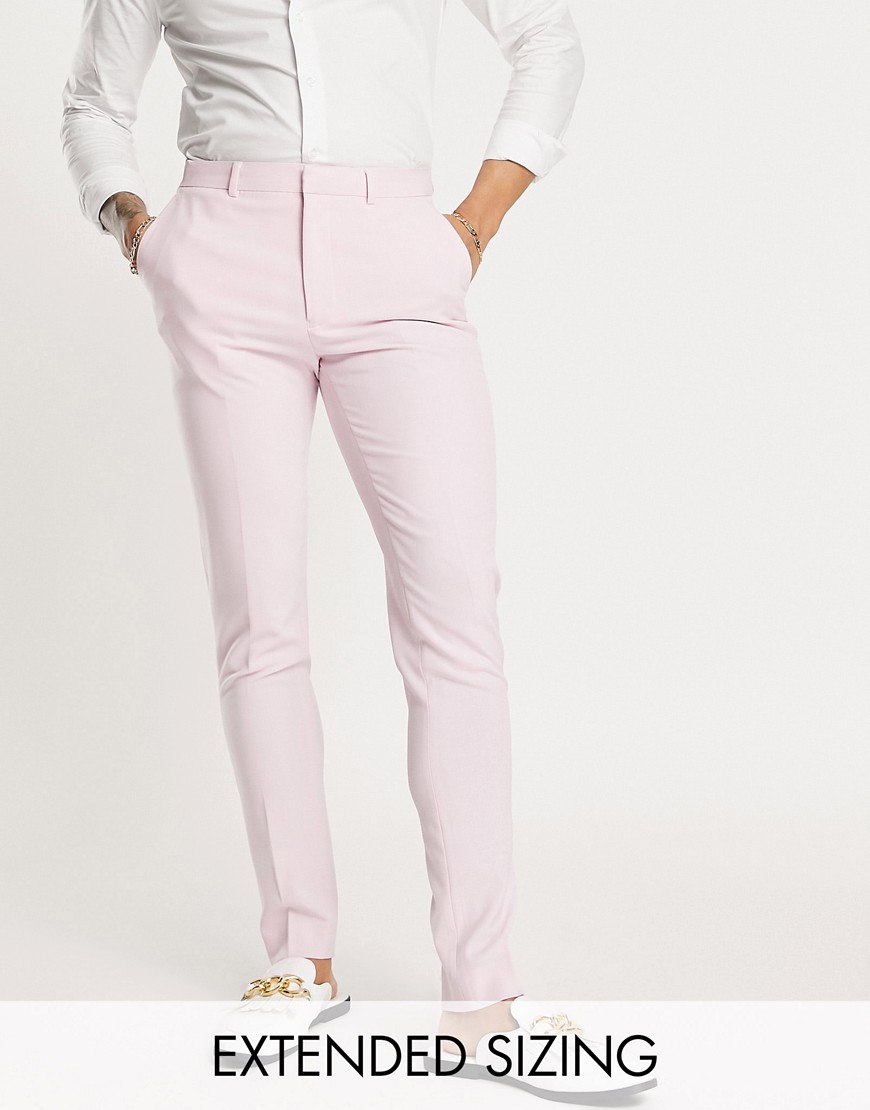 ASOS DESIGN skinny smart trousers pink