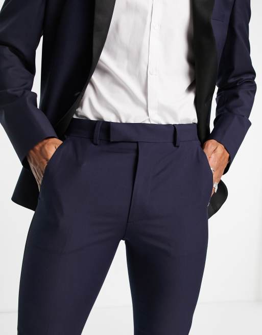 ASOS DESIGN - Skinny smoking pantalon in marineblauw, 4 van 4