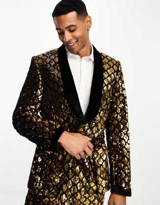 Gold hot sale smoking jacket