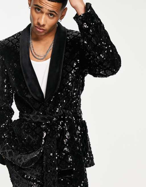 Mens sequin dinner on sale jacket