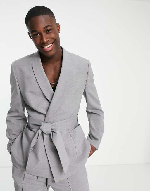 Grey sale smoking jacket