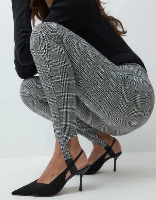 ASOS DESIGN skinny stirrup pants in check print, 3 of 5