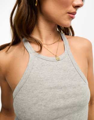 ASOS DESIGN skinny strap tank top in gray heather | ASOS