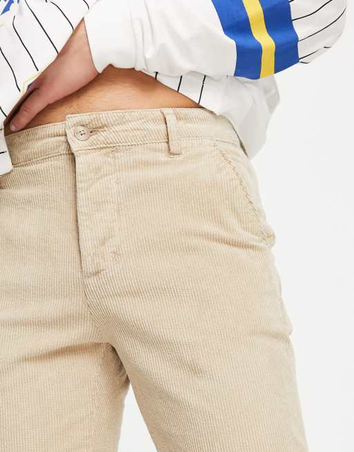 Slim fit stretch corduroy trousers - Beige