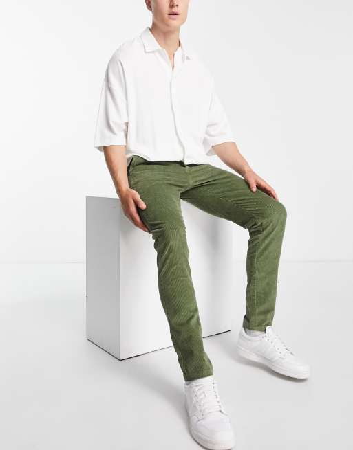 Mens skinny corduroy store trousers