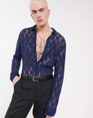 stretch lace shirt