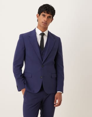 Asos Design Skinny Stretch Suit Jacket In Blue