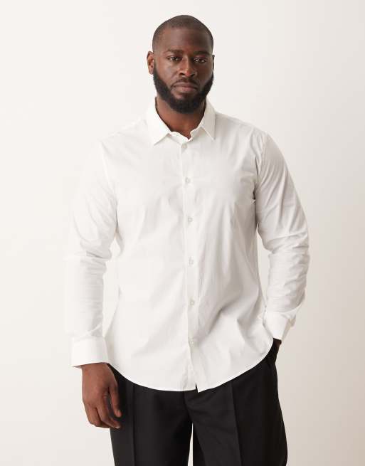 ASOS DESIGN skinny stretch work shirt in white, 5 of 5
