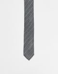 [ASOS DESIGN] ASOS DESIGN skinny striped tie in grey marl No Size Grey marle