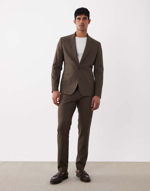ASOS DESIGN skinny suit blazer in dark brown, 2 of 5