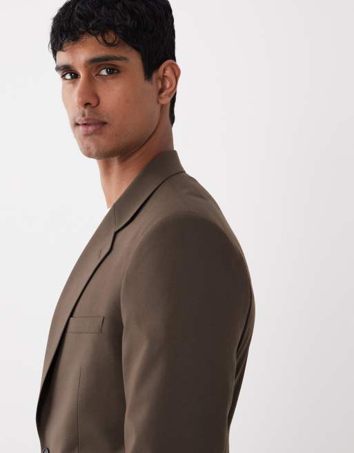 ASOS DESIGN skinny suit blazer in dark brown, 4 of 5