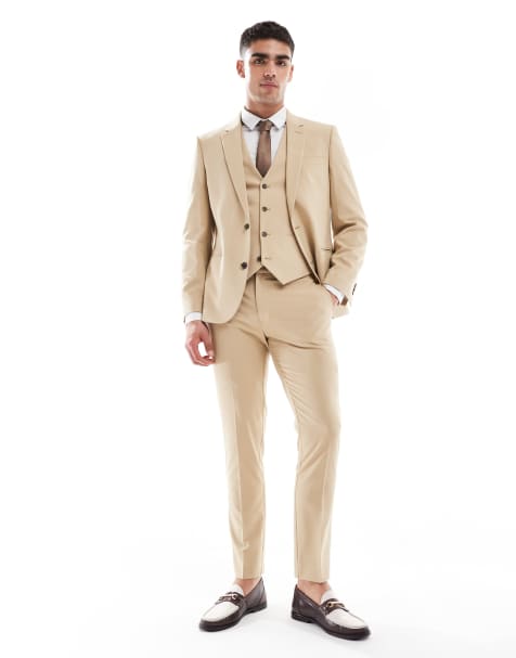 ASOS DESIGN skinny suit in beige - view 1
