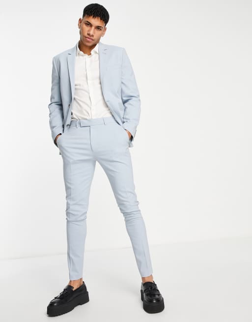 ASOS DESIGN skinny suit in icy blue
