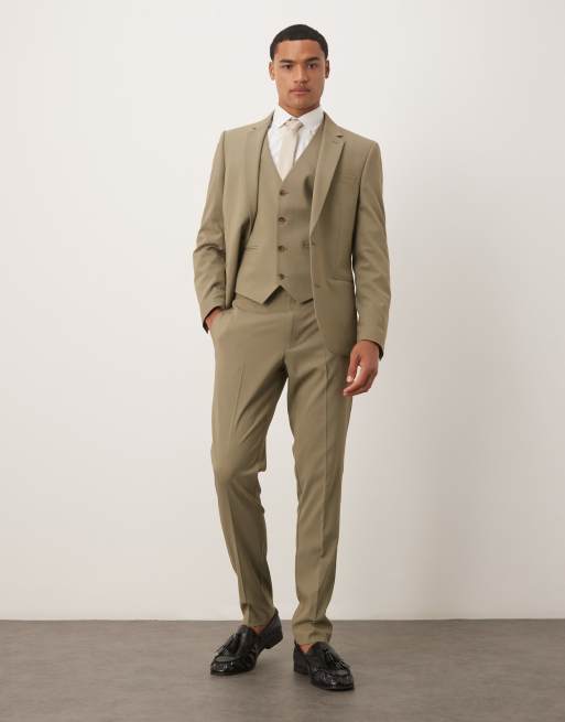 ASOS DESIGN skinny suit in khaki colour