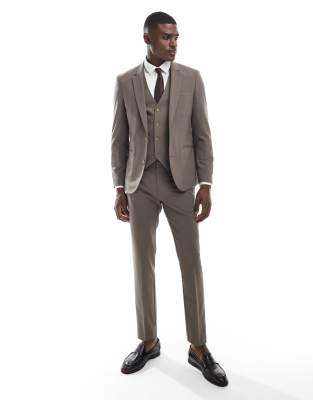 asos ASOS DESIGN skinny suit in mink brown