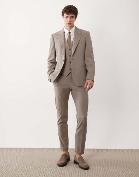 ASOS DESIGN skinny suit in stone colorway - view 1