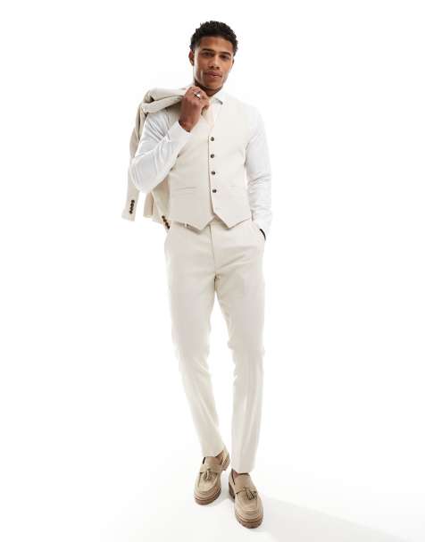 ASOS DESIGN skinny suit in stone textured basketweave - view 1