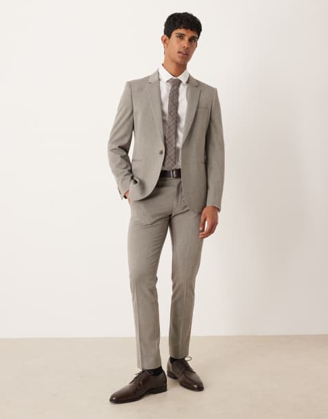 ASOS DESIGN skinny suit in stone twill - view 1