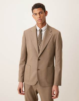 Asos Design Skinny Suit Jacket In Neutral