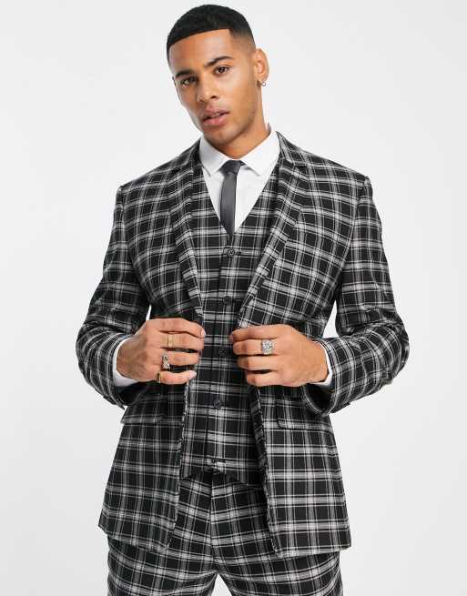 Black and 2024 white gingham jacket