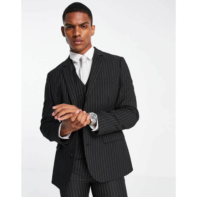 Black pinstripe outlet suit jacket